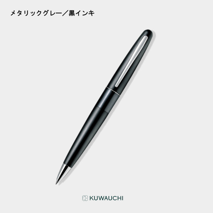 パイロット ボールペン「コクーン」(BCO-150R)メタリックグレー全体像です。