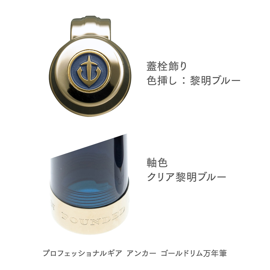 セーラー万年筆 プロフェッショナルギア アンカー ゴールドトリム 万年筆 軸色の詳細です。