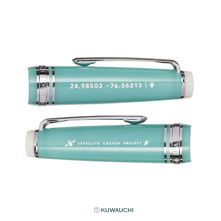 【限定】セーラー万年筆　海の万年筆 スリム(Eleuthera Island エルーセラ島)キャップの表裏拡大画像です。