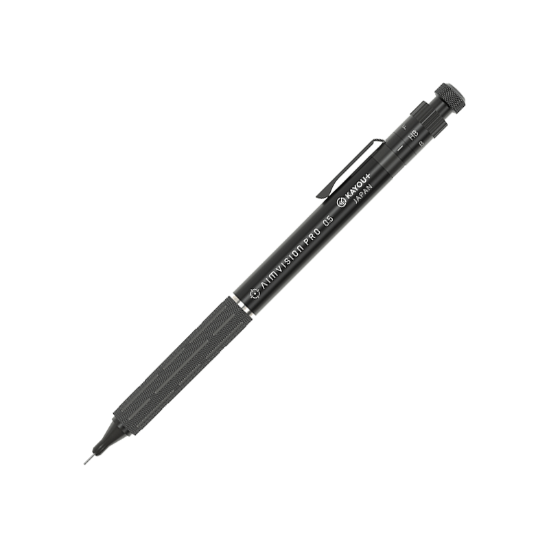 文具クワウチが販売するKayou＋　シャープペンシル　AIMVISION PRO　メテオブラック全体像です。