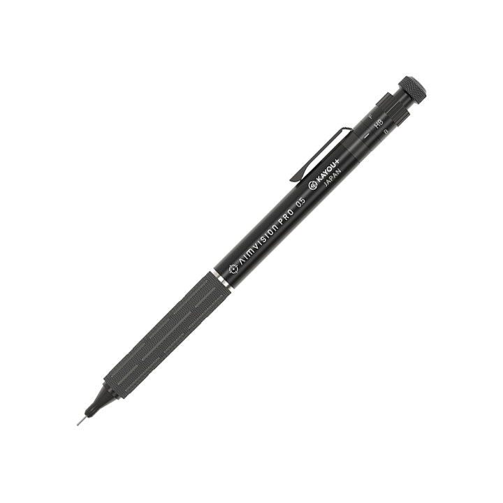 文具クワウチが販売するKayou＋　シャープペンシル　AIMVISION PRO　メテオブラック全体像です。