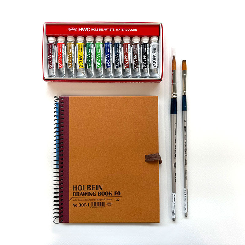 文具クワウチが販売する「絵ごころを贈る、やさしい画材セット」全体像です。